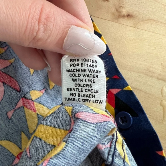 ELDON Flock Shirt Sleeve Button Down Shirt size small - Picture 7 of 7